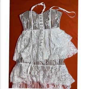 White Club Mini Lace Dress